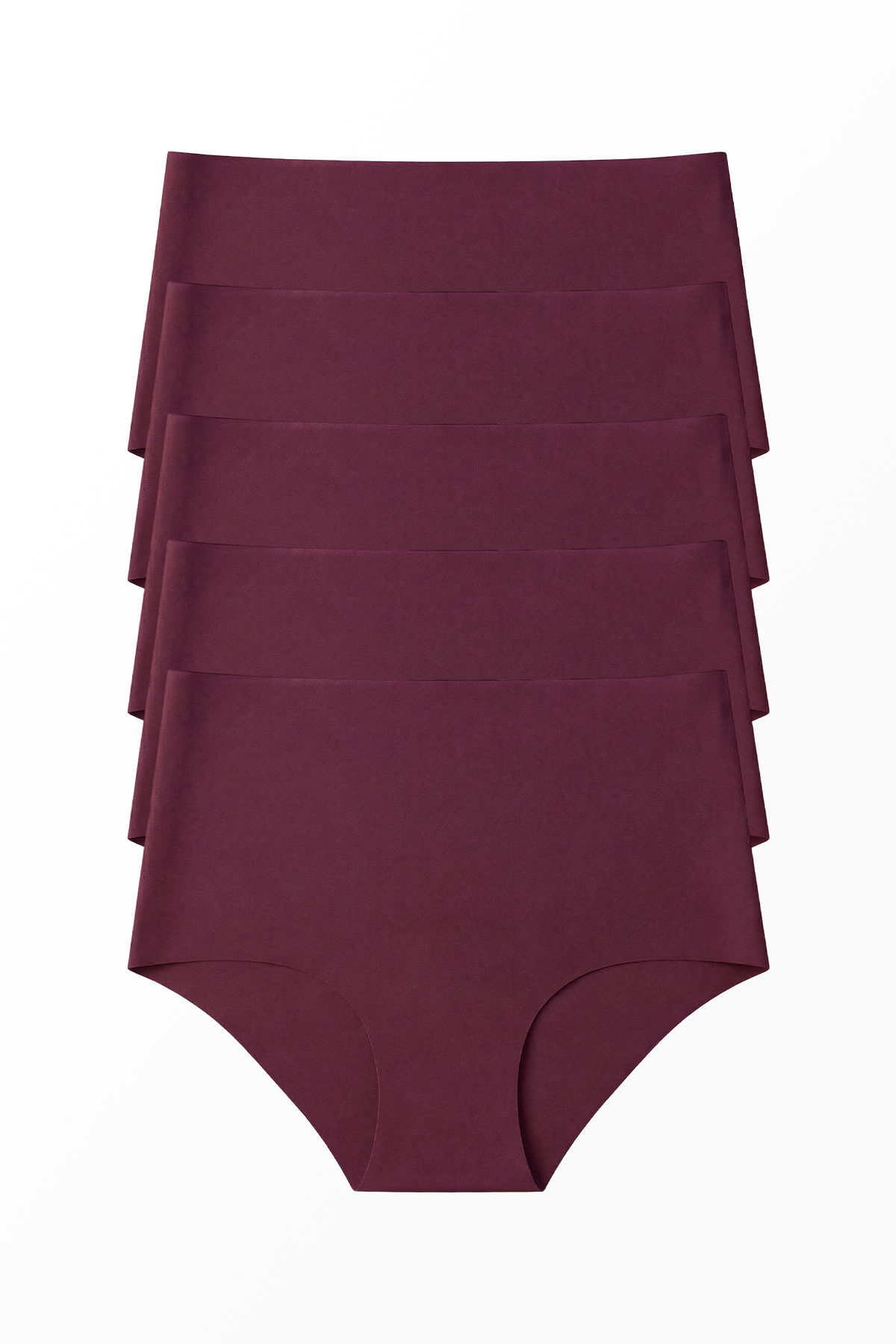5'li Lazer Kesim Dikişsiz Kadın Külot - Bordo