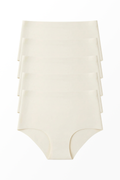 5'li Lazer Kesim Dikişsiz Kadın Külot - Ekru