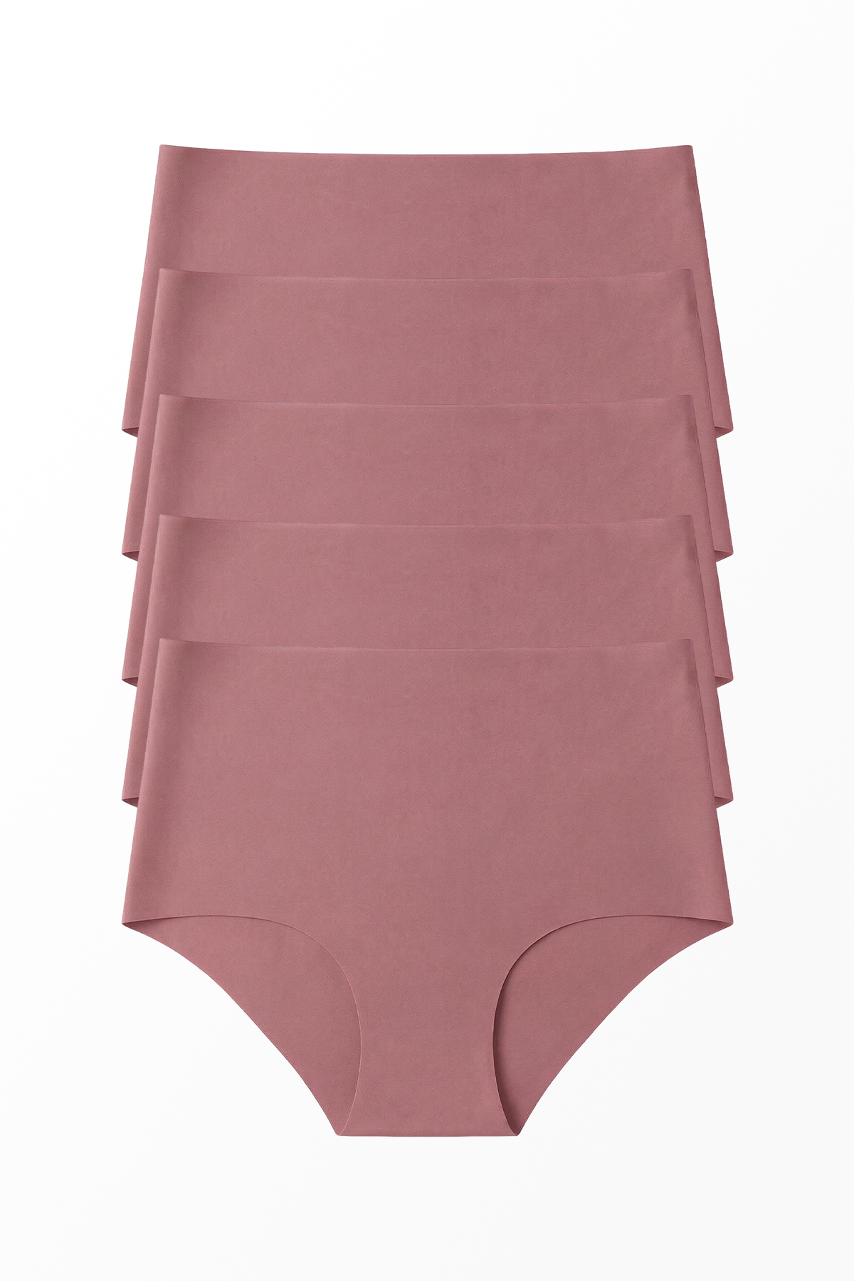 5'li Lazer Kesim Dikişsiz Kadın Külot Seti - Gül Kurusu