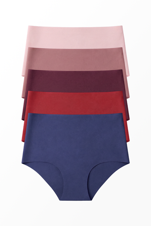 5'li Lazer Kesim Dikişsiz Kadın Külot - Karışık Set 1