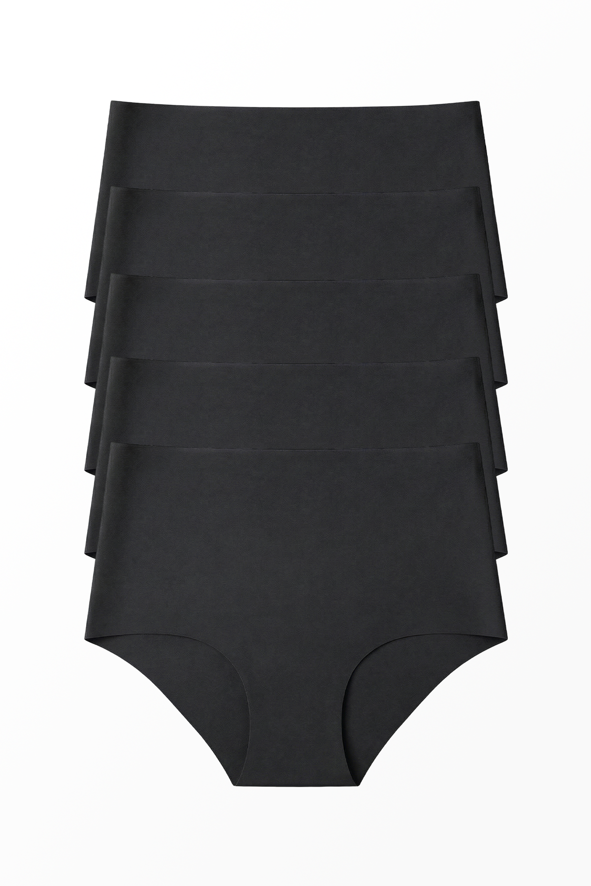 5'li Lazer Kesim Dikişsiz Kadın Külot - Siyah